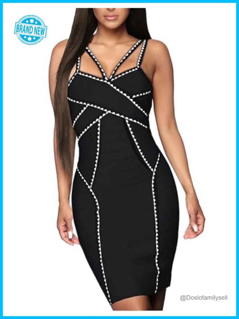 Bandage Bodycon Dress V-Neck Stretch Cocktail Party